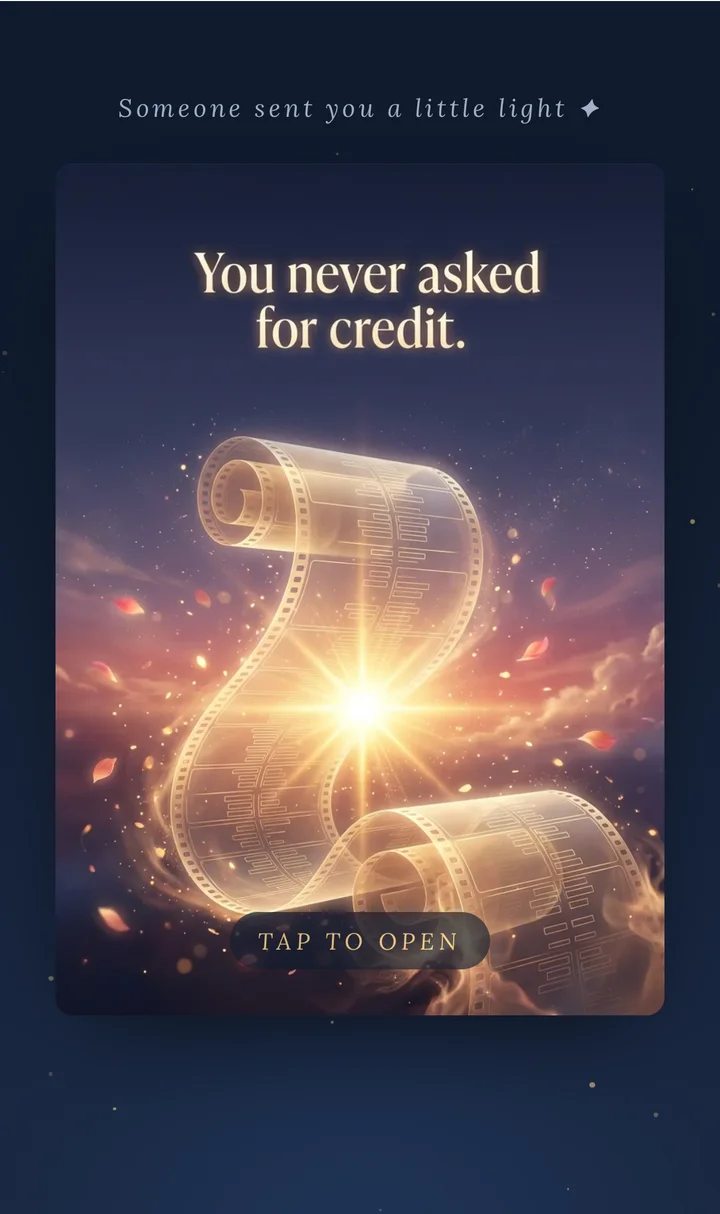 You never asked for credit.