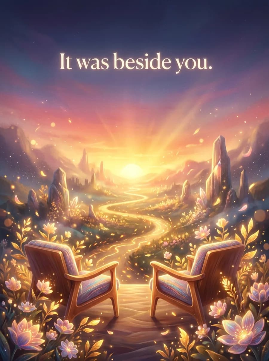 Card inside: “It was beside you.”