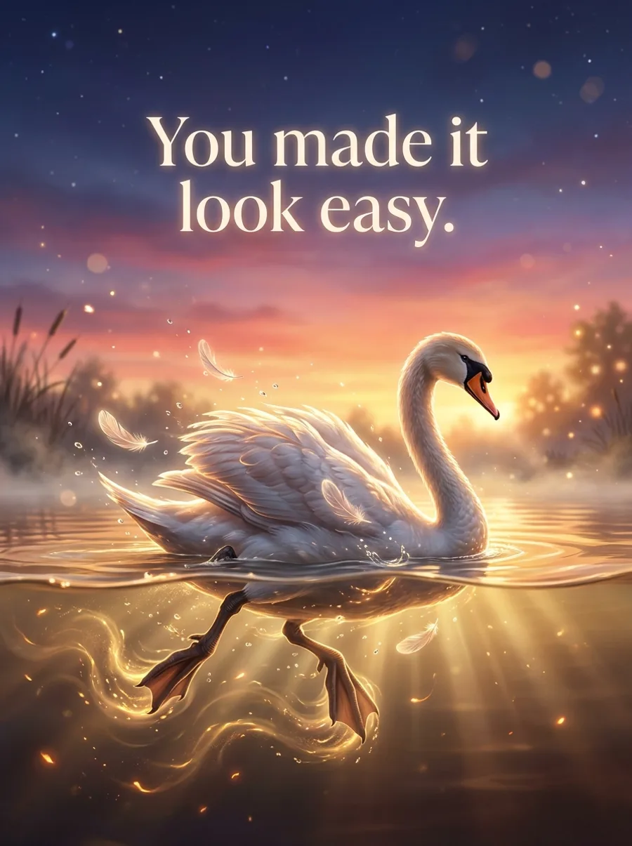 Card front: “You made it look easy.”