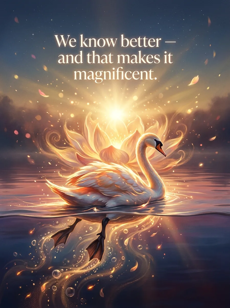 Card inside: “We know better — and that makes it magnificent.”