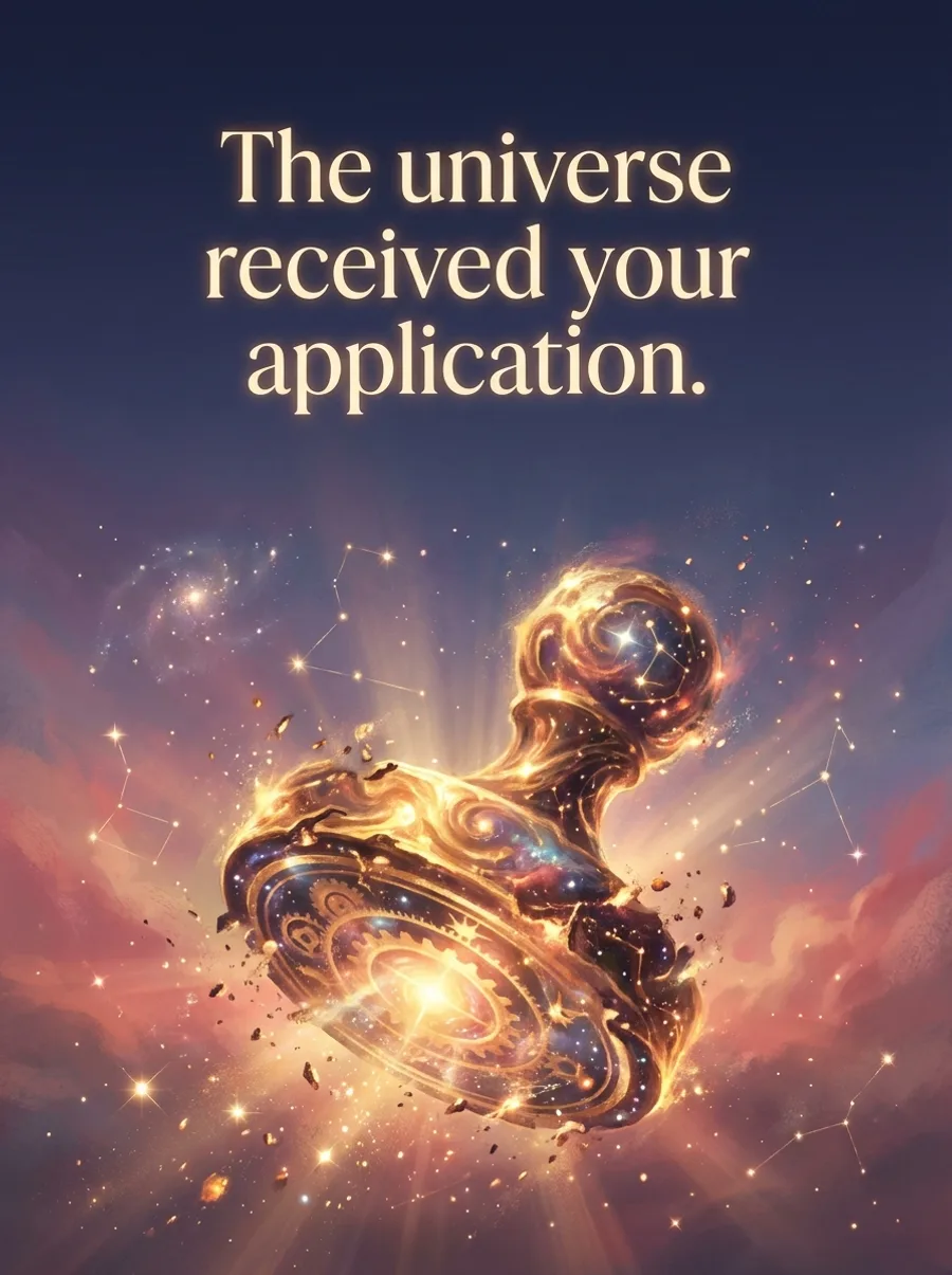 The universe received your application.