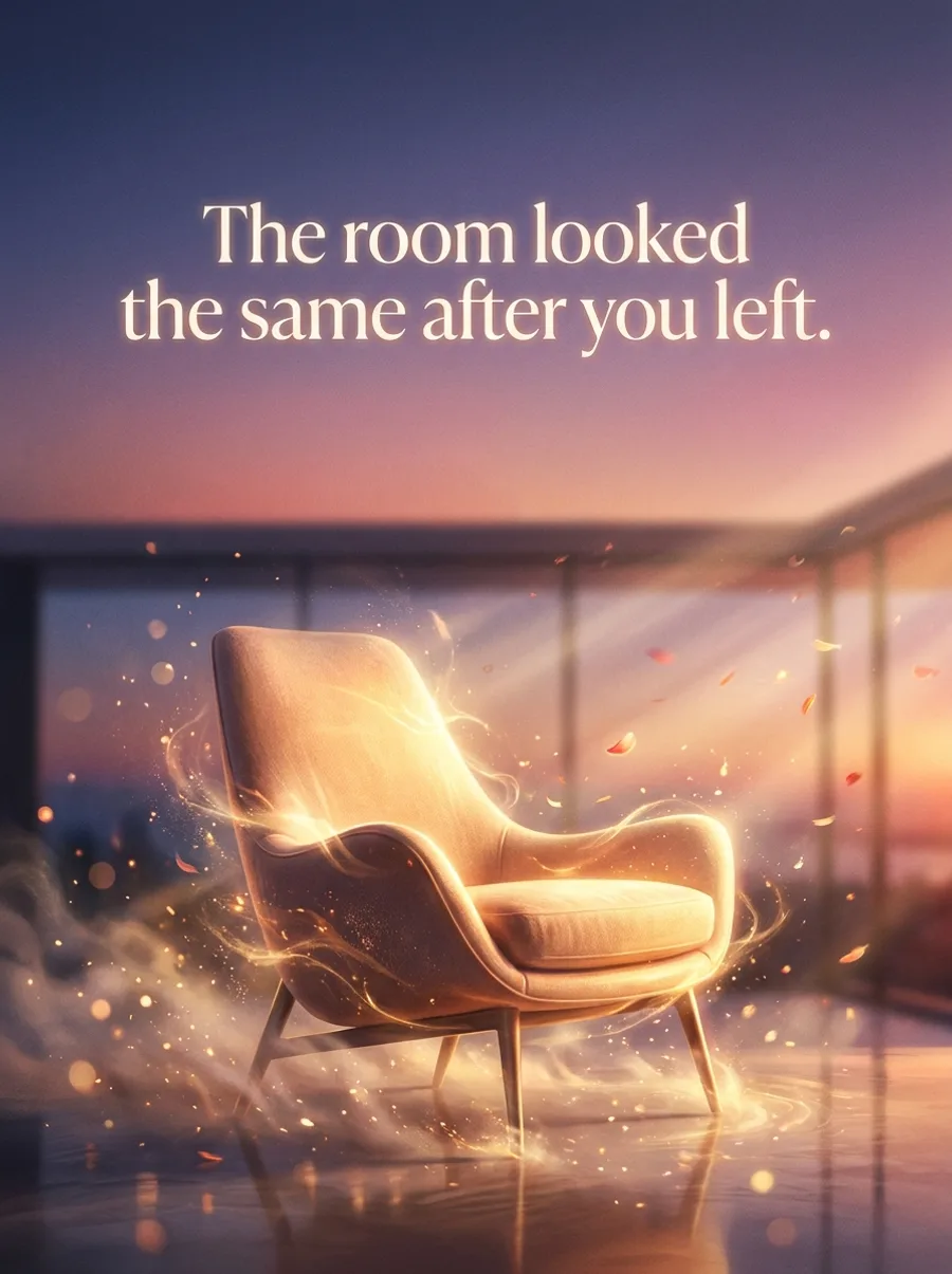 The room looked the same after you left.