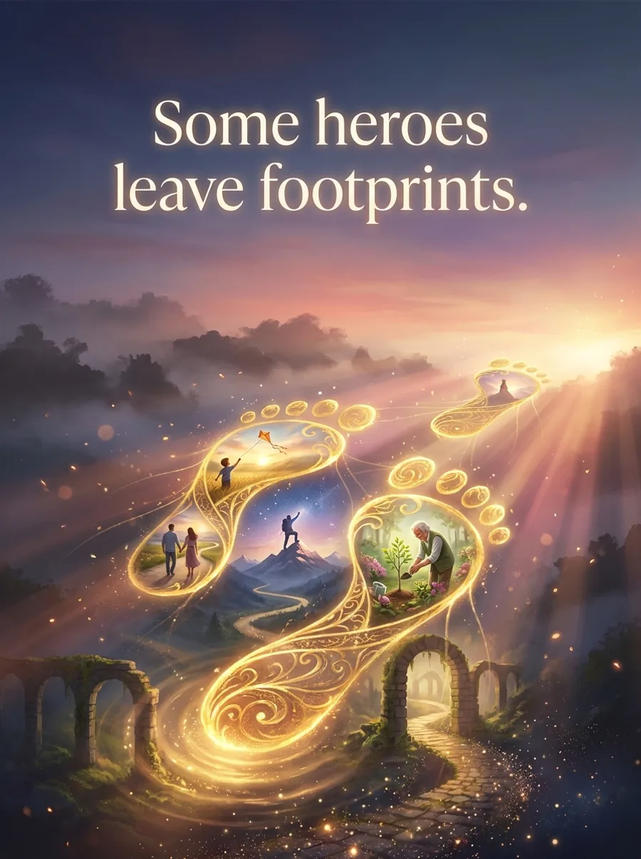 Some heroes leave footprints.