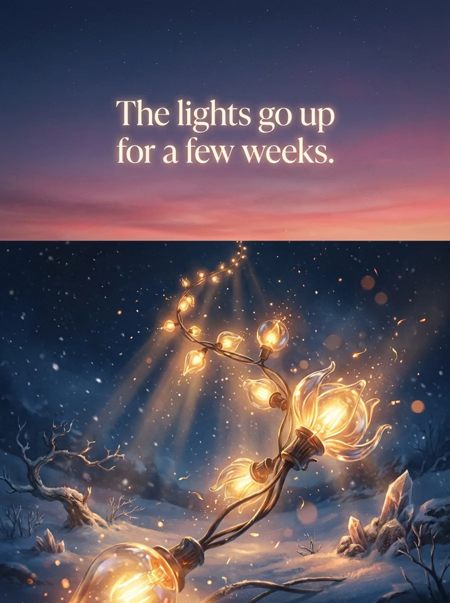 The lights go up for a few weeks.