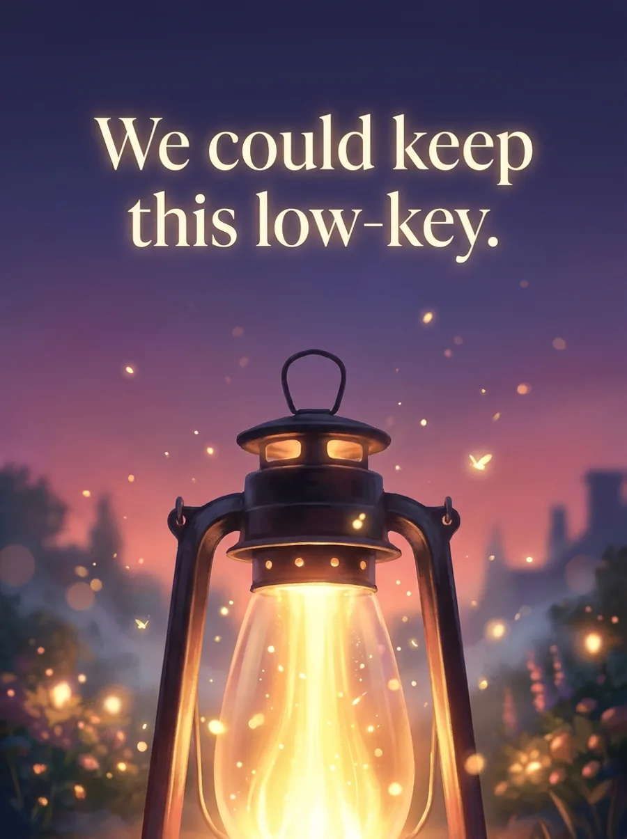 We could keep this low-key.