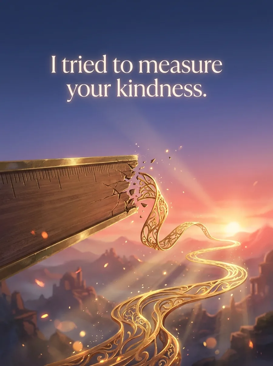 I tried to measure your kindness.