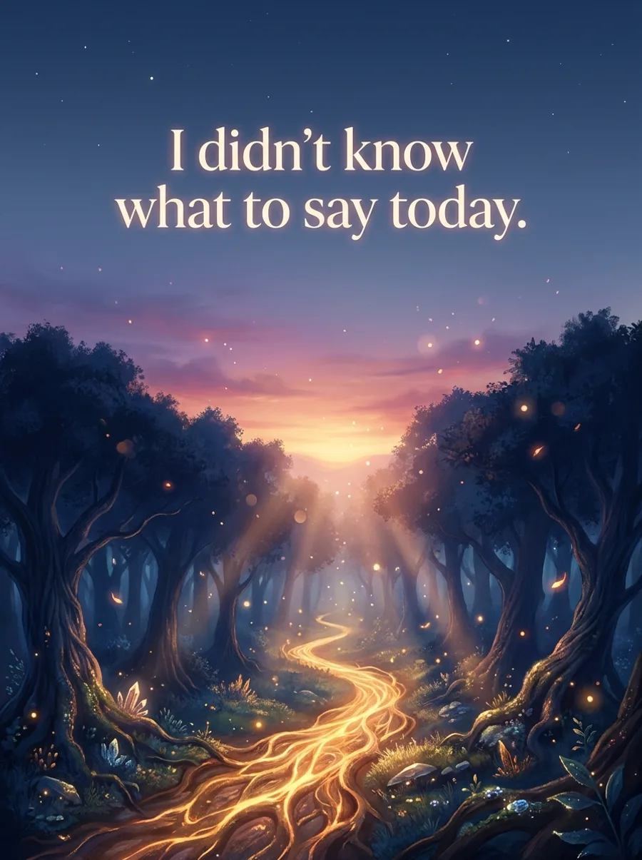 I didn't know what to say today.