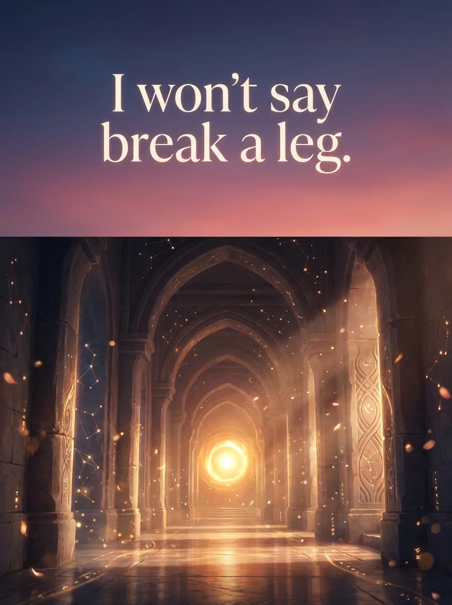 I won't say break a leg.